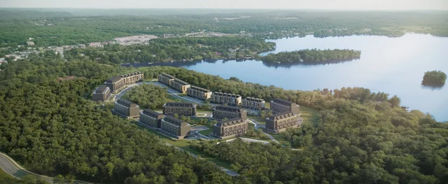 Concept aerial rendering of The Summit beside Fairy Lake