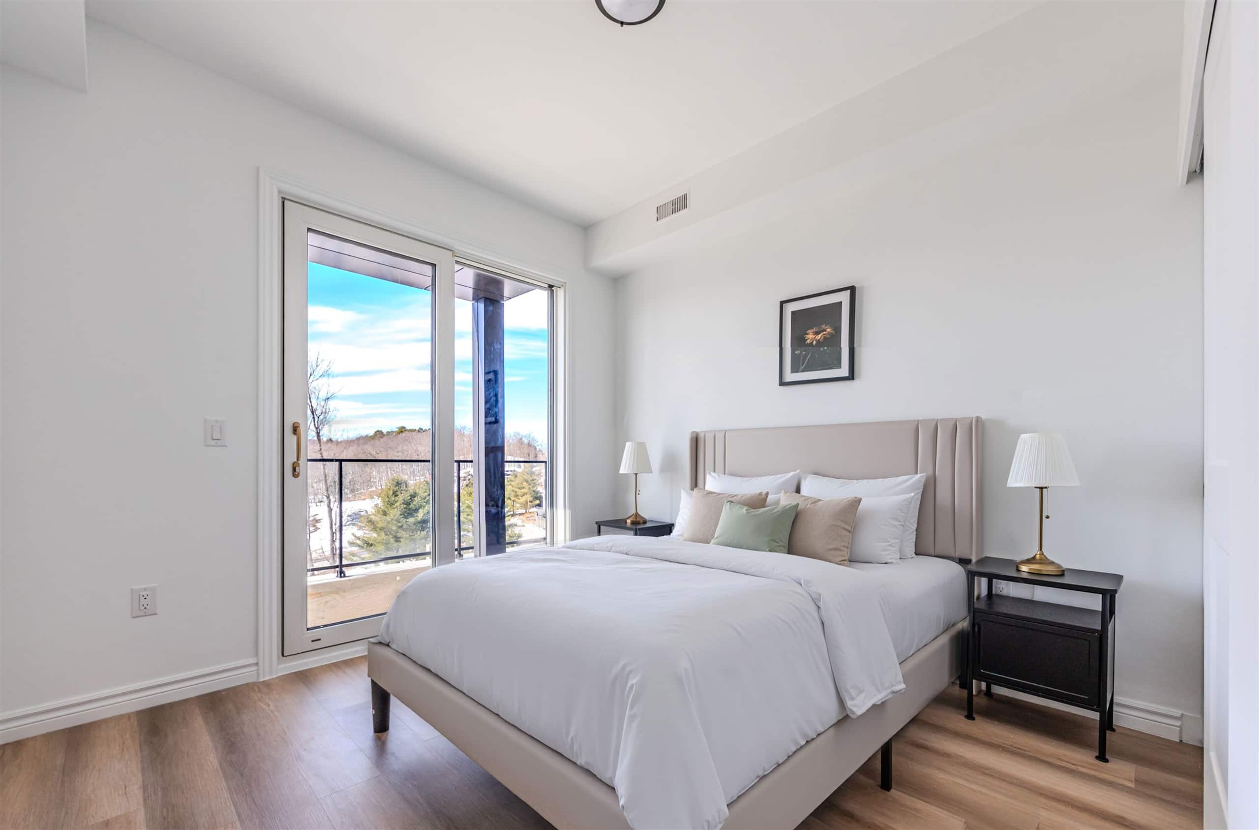Lake view bedroom