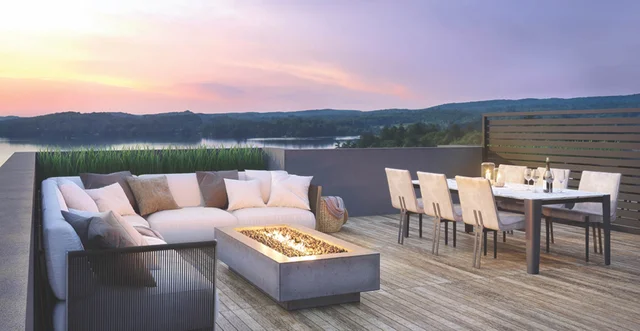 Terraces and fire pits